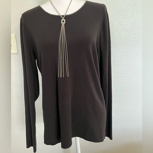 Dana Bachman Black knit long sleeve sweater Size XL